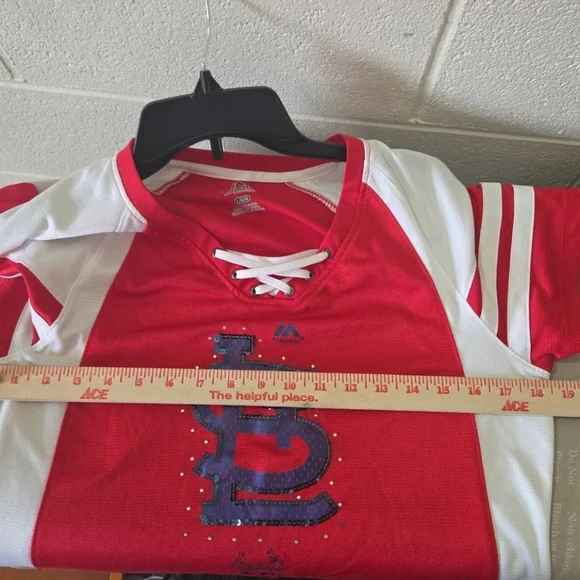 St Louis Cardinal  Women’s L Red MLB  Majestic Jersey - Picture 7 of 8
